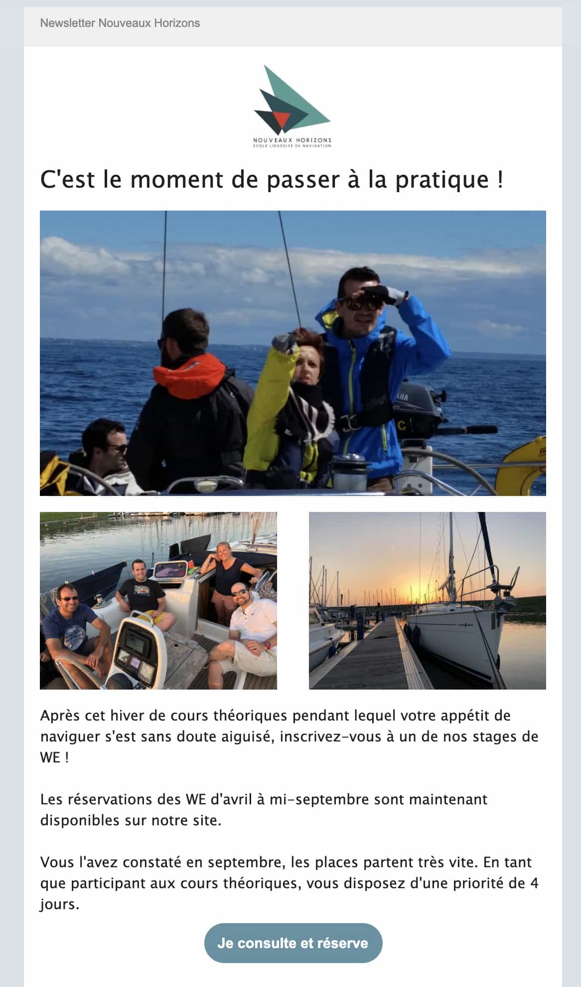 Exemple d'une newsletter Nouveaux Horizons
